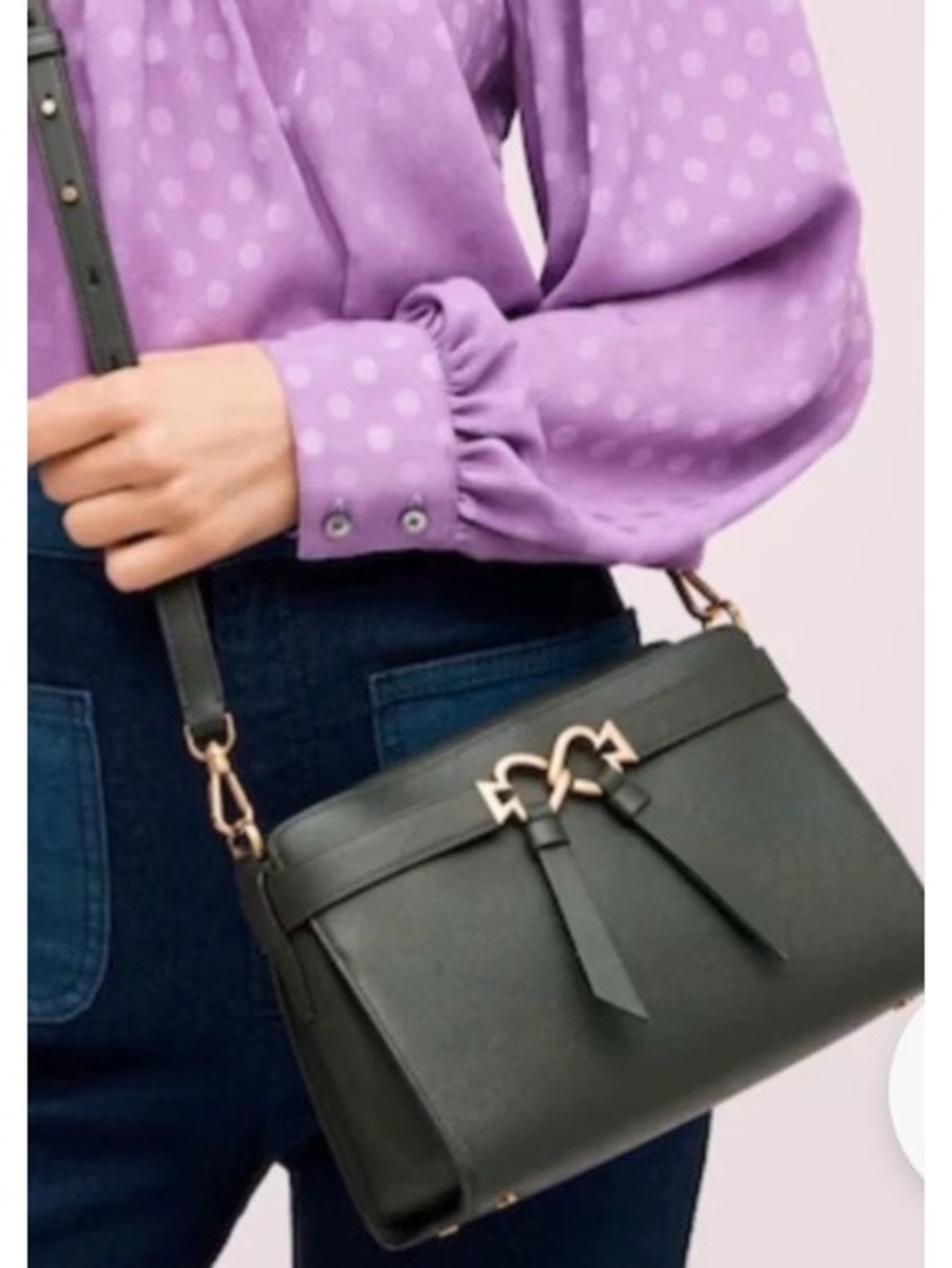 Kate Spade New York Toujours Black Leather Crossbody Bag (bags23)